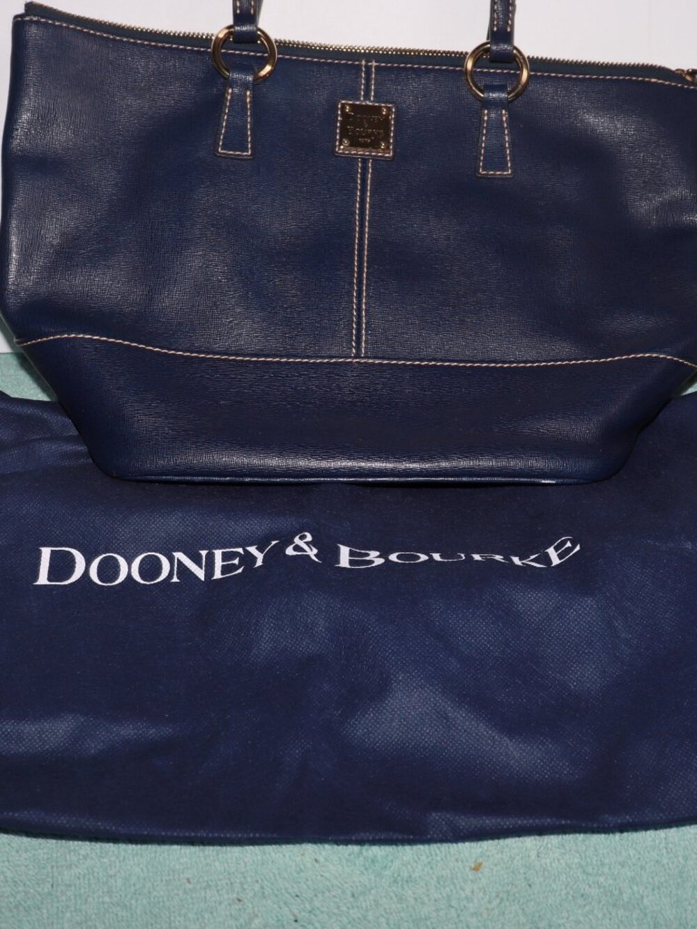 NWOT Dooney & Bourke Women's Wexford Tote Bag Leather Blue 15"X10"
